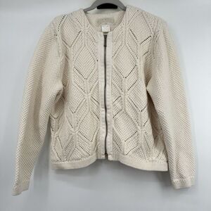 Blue Willi's‎ Cardigan Sweater Womens Size S Beige  made in Denmark romantic